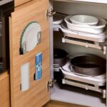 Under Cabinet Cutting Board Organizer and Pot Lid Rack, 4-Piece Stainless Steel Kitchen Storage Holder, Space Saving Chopping for Countertop and Under Shelf, Durable Easy Install, Grey - Image 2