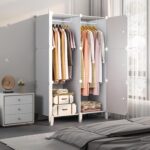 DAYONG Portable Cloth Closet, Clothes Storage Organizer, Plastic Wardrobe with Hanging Rods and Storage Shelves, Clothes Storage Rack for Bedroom, Easy to Assemble. (white-A) - Image 6