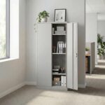 RIGID OEM Steel Office Cupboard | Professional Metal Storage Cabinet for Files, Pre Assembled | Adjustable Internal Shelves, Secure Locking System, Industrial Grade Build, Grey (39D x 85W x 180H CM) - Image 2
