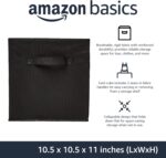 Amazon Basics Collapsible Fabric Storage Cube/Organiser with Handles, Pack of 6, Solid Black, 26.6 x 26.6 x 27.9 cm - Image 2