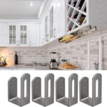 Under Cabinet Cutting Board Organizer and Pot Lid Rack, 4-Piece Stainless Steel Kitchen Storage Holder, Space Saving Chopping for Countertop and Under Shelf, Durable Easy Install, Grey
