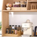 Kitchen Spice Rack Organizer for Cabinet, 2 Tier Expandable Bamboo Kitchen Shelf Organizer, Cupboard Organizers and Storage Great for Kitchen Cabinet, Cupboard,Pantry and More - Image 7