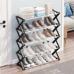 5-Tier Metal Shoe Rack Foldable Entryway Space-Saving Storage Shelf for Home Stylish Shoe Storage Solution for Entry Hallway or Closet - Image 2