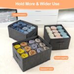 Closet Organizer, 12-Cell Drawer Storage Box for Clothes Jeans Pants Sweaters Towels T-Shirts, Wardrobe Shelf Divider for Home Closet Storage, Foldable Durable Fabric Organizer, 1 Pcs Gray - Image 5