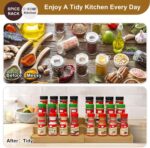 U-HOOME Expandable Spice Rack Organizer for Cabinet,Bamboo Spice Organizer for Countertop Seasoning Shelf Storage for Kitchen Pantry Countertop Pantry Kitchen Shelf Organiser Spice Shelf - Image 7