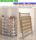 Foldable Shoe Rack 6-Tier Shoe Storage Organizer Cabinet, Narrow Shoes Shelf for Entryway Bedroom Closet, Space Saving Shoe Stand for Men & Women, Easy Assembly (Gold) - Image 3