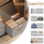 Wardrobe Clothes Organizer, 2-Pack Clothes Drawer Organizer with Lid, Foldable Storage Boxes for Shelves, Clothes Storage Bins for Organizing Clothing, Toys, Books (Grey) - Image 5