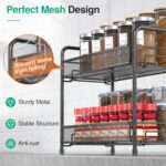 TAME Spice Rack Organizer for Countertop, 2-Tier Kitchen Countertop Organizer Shelf, Foldable Seasoning Storage Shelf, Bathroom Organizer Stand, Home Storage and Organizers Kitchen Pantry Shelves - Image 2