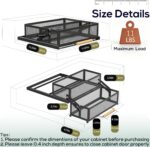 HOUSE AGAIN 2 Tier Pull Out&Down Cabinet Organizer, Drop Down Spice Rack Shelf Easy Reach for Upper Kitchen Cabinet, Slide Out Storage Basket Drawer with Handle for Pantry/Cupboard/Office, 2 Fix Mode - Image 2