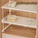 ANTOLE Stackable Closet Tension Shelf,2 Pack Height and Length Adjustable Storage Rack Separator Cabinet Divider Wardrobe,Expandable DIY Divider Separator for Wardrobe Cupboard Kitchen (67-88cm) - Image 2