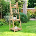 Makeup Toy 4-Tier Wooden Ladder Bookshelf - Foldable, Multifunctional Open Storage Rack - Plant Shelf for Living Room, Office, Balcony, Bathroom, Bedroom - Plant Stand & Bookcase Display (Natural) - Image 7