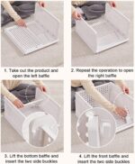 5 Pack Cabinet Organizer for Clothes Foldable Bathroom Cupboard Organizer Multifunction Clothes Storage Plastic Cabinet Storage Organizer for Wardrobe, Bathroom - Image 5