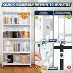 5-Tier Medium Duty Storage Shelf Rack for Home, Garage & Warehouse (40CM, White) - Image 5