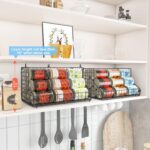 THE WHITE SHOP 2 Pack Stackable Can Rack Organizer for Pantry Storage,Can Dispensers with 4 Adjustable Dividers, 2-Tier Metal Wire Basket Beverage Pop Soda Rack for Kitchen Cabinet Pantry, Black L - Image 6