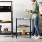 Amazon Basics 3-Shelf Narrow Storage Unit With Height Adjustable Shelves and Levelling Feet, 340 kgs Max Weight, Black, 34 cm D x 58.9 cm W x 76.2 cm H - Image 2