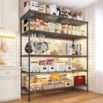REIBII 45.5''W Wire Shelving Unit, 5 Tier Metal Storage Shelves for Storage Rack, Adjustable Metal Shelving Shelf for Pantry Shelves Kitchen Steel Shelving, Office School, 45.5" W x 71" H x 17.7" D - Image 2