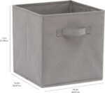 Amazon Basics Collapsible Fabric Storage Cube/Organiser with Handles, Pack of 6, Solid Grey, 26.6 x 26.6 x 27.9 cm - Image 4