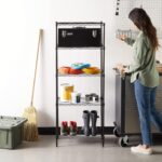 Amazon Basics 5-Shelf Narrow Storage Unit With Height Adjustable Shelves & Levelling Feet, 453 kg Max Weight, Black, 34 cm D x 58.9 cm W x 152.5 cm H, No Wheels - Image 2