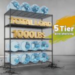 REIBII 45.5''W Wire Shelving Unit, 5 Tier Metal Storage Shelves for Storage Rack, Adjustable Metal Shelving Shelf for Pantry Shelves Kitchen Steel Shelving, Office School, 45.5" W x 71" H x 17.7" D - Image 4
