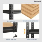 Beauenty 5 Tier Heavy Duty Storage Steel Shelves, Adjustable Garage Shelving Units, Kitchen Storage Shelf Organizer, Industrial Standing Storage Shelf, (Black 4) - Image 4