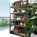 Beauenty 5 Tier Heavy Duty Storage Steel Shelves, Adjustable Garage Shelving Units, Kitchen Storage Shelf Organizer, Industrial Standing Storage Shelf, (Black 4) - Image 6