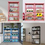 Adjustable Racing Shelves 5 Tier Garage Shelving Unit Boltless Assembly Heavy Duty Metal & MDF Storage Rack for 175g per Shelf 150x70x30cm Ideal for Racing Enthusiasts Easy Installation & Or - Image 3