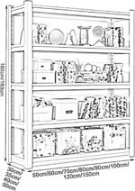 Garage Shelves 5-Tier Metal Shelving Unit, 160cm/183cm High Adjustable Garage Shelves, Industrial Utility Shelf Rack For Garage Warehouse Basement, Boltless Assembly(120x50x160cm) - Image 2