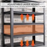 Garage Shelves Heavy Duty Storage Shelves, 6-Tier Adjustable Garage Shelving Units, Boltless Assembly, Metal Storage Rack For Warehouse Basement Pantry Office(100x35x198cm) - Image 6