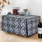 Glassiano Geometric Grey Printed Microwave Oven Cover for LG 32 Litre Convection Microwave Oven MC3286BRUM, Black - Image 2