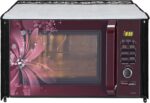Glassiano Geometric Grey Printed Microwave Oven Cover for LG 32 Litre Convection Microwave Oven MC3286BRUM, Black - Image 5