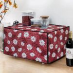 Glassiano Red-White Flower Printed Microwave Oven Cover for Samsung 32 Litre Convection Microwave Oven CE117PC-B2/XTL Black - Image 2