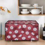 Glassiano Red-White Flower Printed Microwave Oven Cover for Samsung 32 Litre Convection Microwave Oven CE117PC-B2/XTL Black - Image 3