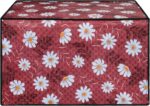 Glassiano Red-White Flower Printed Microwave Oven Cover for Samsung 32 Litre Convection Microwave Oven CE117PC-B2/XTL Black - Image 5