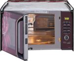 Glassiano Red-White Flower Printed Microwave Oven Cover for Samsung 32 Litre Convection Microwave Oven CE117PC-B2/XTL Black - Image 6