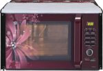 Glassiano Red-White Flower Printed Microwave Oven Cover for Samsung 32 Litre Convection Microwave Oven CE117PC-B2/XTL Black - Image 7