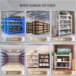 Garage Shelves 4-Tier Metal Shelving Unit, Adjustable Shelving Unit For Garage Basement Warehouse Workshop, Heavy Duty Garage Storage Shelves, Boltless Assembly(Yellow-B,120x40x200 cm) - Image 3