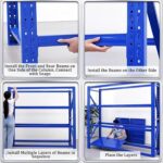 Garage Shelves 4-Tier Metal Shelving Unit, Adjustable Shelving Unit For Garage Basement Warehouse Workshop, Heavy Duty Garage Storage Shelves, Boltless Assembly(Yellow-B,120x40x200 cm) - Image 7