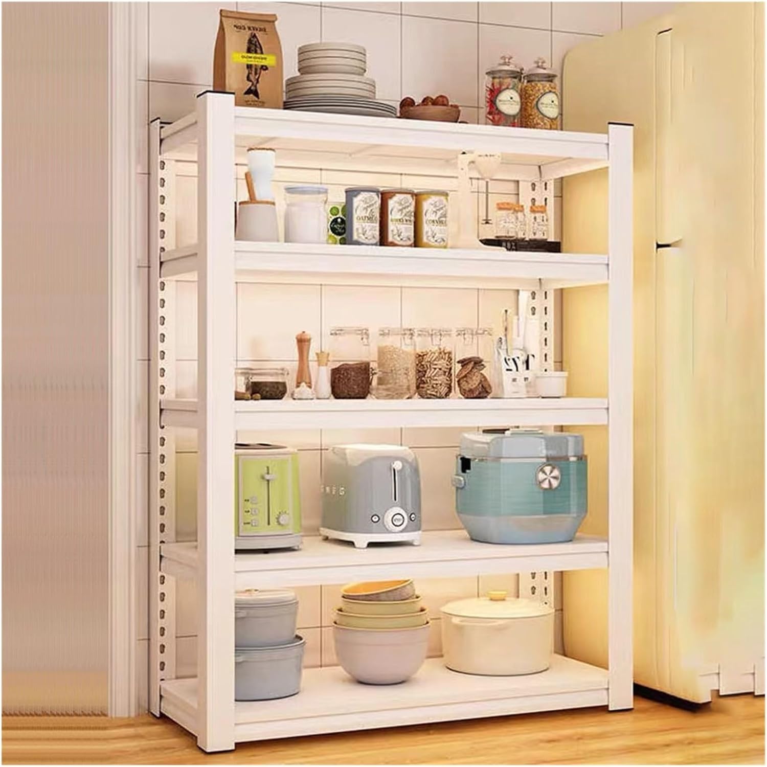 1780537453_715NOb5yOFL._AC_SL1500_.jpg Garage Shelves 5-Tier Metal Shelving Unit, 160cm/183cm High Adjustable Garage Shelves, Industrial Utility Shelf Rack For Garage Warehouse Basement, Boltless Assembly(70x40x160m) - Image 1
