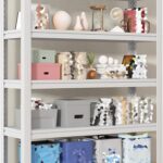 Garage Shelves 5-Tier Metal Shelving Unit, 160cm/183cm High Adjustable Garage Shelves, Industrial Utility Shelf Rack For Garage Warehouse Basement, Boltless Assembly(130x50x183cm)