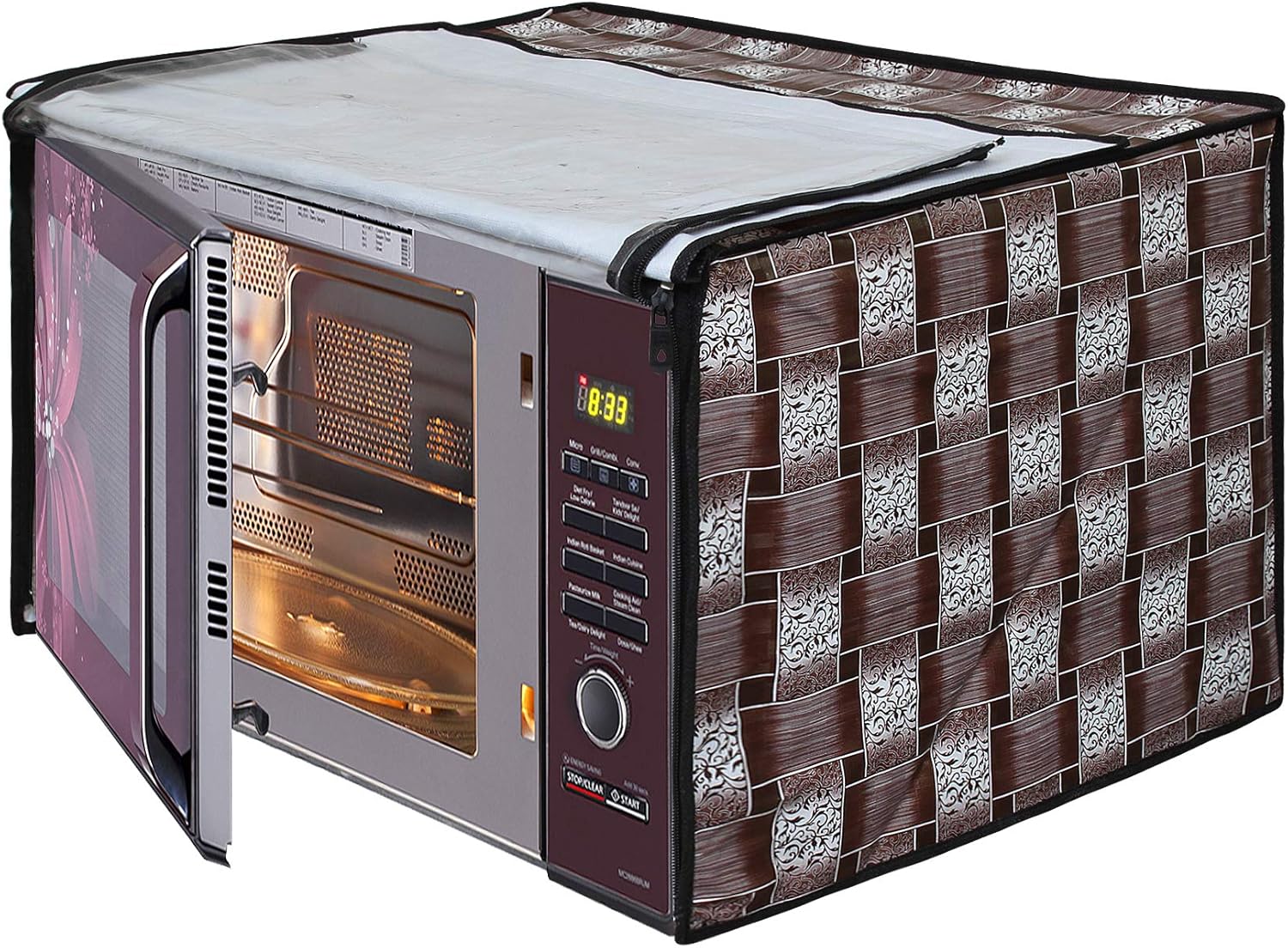 1780590387_81m-dlKH5ZL._AC_SL1500_.jpg Star Weaves Microwave Oven Cover for LG 21 Litre Convection Microwave Oven MC2146BL Black - KUM41 - Image 1