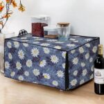 Glassiano White Flower Printed Microwave Oven Cover for LG 32 Litre Convection Microwave Oven MC3286BRUM, Black - Image 2
