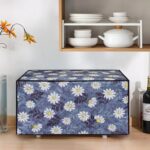 Glassiano White Flower Printed Microwave Oven Cover for LG 32 Litre Convection Microwave Oven MC3286BRUM, Black - Image 3