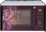 Glassiano White Flower Printed Microwave Oven Cover for LG 32 Litre Convection Microwave Oven MC3286BRUM, Black - Image 6