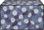 Glassiano White Flower Printed Microwave Oven Cover for LG 32 Litre Convection Microwave Oven MC3286BRUM, Black - Image 5