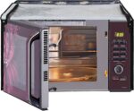 Glassiano White Flower Printed Microwave Oven Cover for LG 32 Litre Convection Microwave Oven MC3286BRUM, Black - Image 7