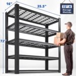 REIBII 72''H Garage Shelving Heavy Duty Garage Storage Shelves 3010LBS Heavy Duty Shelving Adjustable 5 Tier Metal Shelves for Storage Rack,Garage Shelves Utility Shelf 4PC,72" H*35.5" W*16" D - Image 3