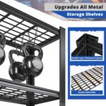 REIBII 72''H Garage Shelving Heavy Duty Garage Storage Shelves 3010LBS Heavy Duty Shelving Adjustable 5 Tier Metal Shelves for Storage Rack,Garage Shelves Utility Shelf 4PC,72" H*35.5" W*16" D - Image 7