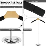 Qunclay Adjustable T Shirt Display Flexible Shoulder Stand Shirt Rack Portable Hanging Black Metal Clothes Hanger Rack for Clothing Garment Coat Retail Vendor, Height 16-27.9 Inch (2 Pcs) - Image 3