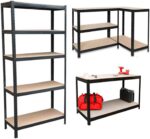 Steel Storage Rack Heavy Duty Shelving Unit with 5 Adjustable Shelves for Garage, Home Work Area 35’’L x 16”D x 71’’H (Black) - Image 3