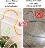 HYTTER 10 Pcs Clear Acrylic Cloth Hangers Plastic Glitter Coat Hanger Durable Non-slip Heavy Duty Suit Clothes Hangers Lightweight Space Saving Hangers for Closet Organization (Silver) - Image 7